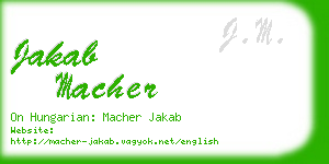 jakab macher business card